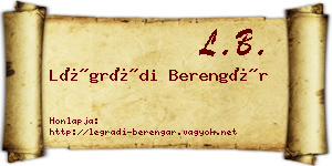 Légrádi Berengár névjegykártya